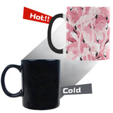 Pink flamingos pattern background Morphing Mug Heat Changing Mug