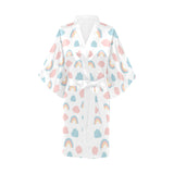 Cute rainbow clound pattern Women's Short Kimono Robe