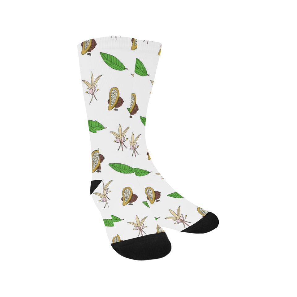 Color hand drawn cacao pattern Crew Socks