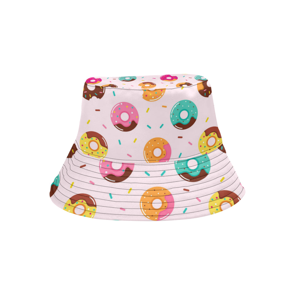 Donut pattern glaze pink background Unisex Bucket Hat