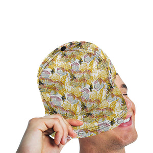 Cool Bee honeycomb leaves pattern All Over Print Snapback Cap