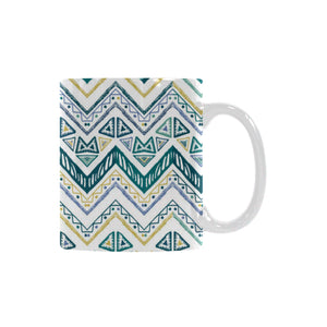zigzag  chevron paint design pattern Classical White Mug (Fulfilled In US)