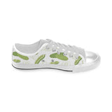 Cucumber sketch pattern Men's Low Top Canvas Shoes White