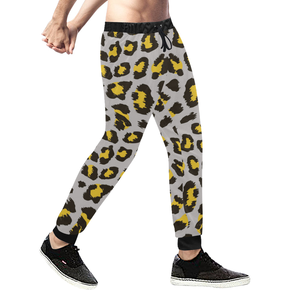 Gray Leopard print pattern Unisex Casual Sweatpants
