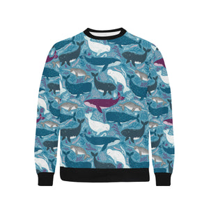 Whale design pattern Men's Crew Neck Sweatshirt