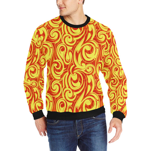 Fire flame design pattern Men's Crew Neck Sweatshirt