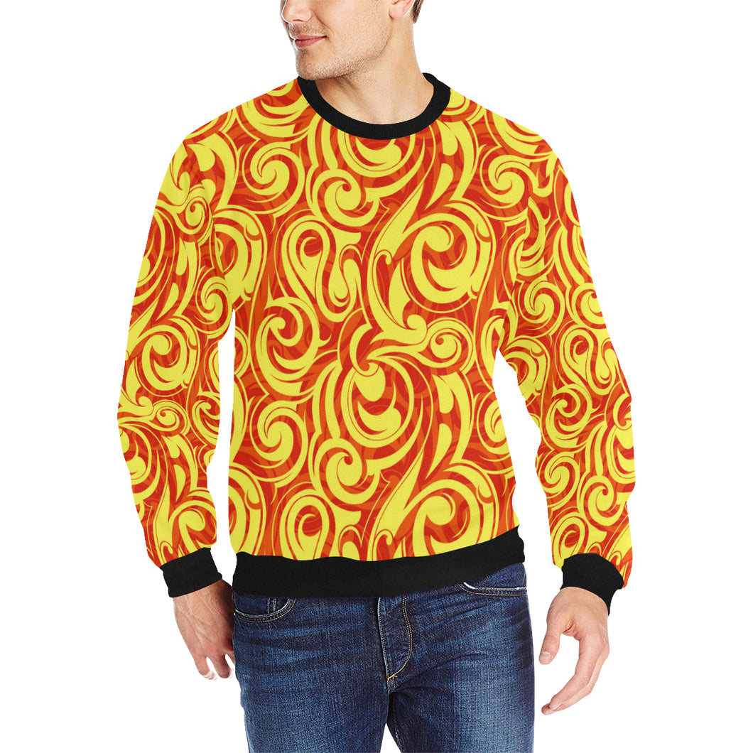 Fire flame design pattern Men's Crew Neck Sweatshirt