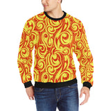 Fire flame design pattern Men's Crew Neck Sweatshirt