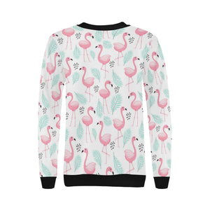 Cute flamingo pattern Women's Crew Neck Sweatshirt