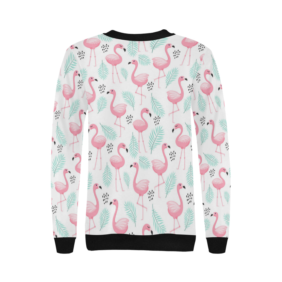 Cute flamingo pattern Women's Crew Neck Sweatshirt