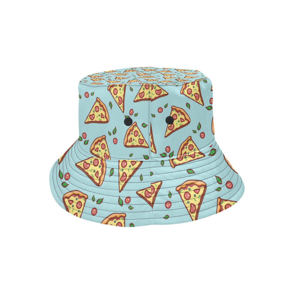 Hand drawn pizza blue background Unisex Bucket Hat