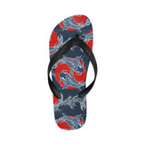 Koi Fish Carp Fishs hand drawn japanese art Unisex Flip Flops