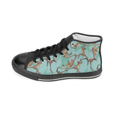 Monkey Palm tree background Women's High Top Canvas Shoes Black