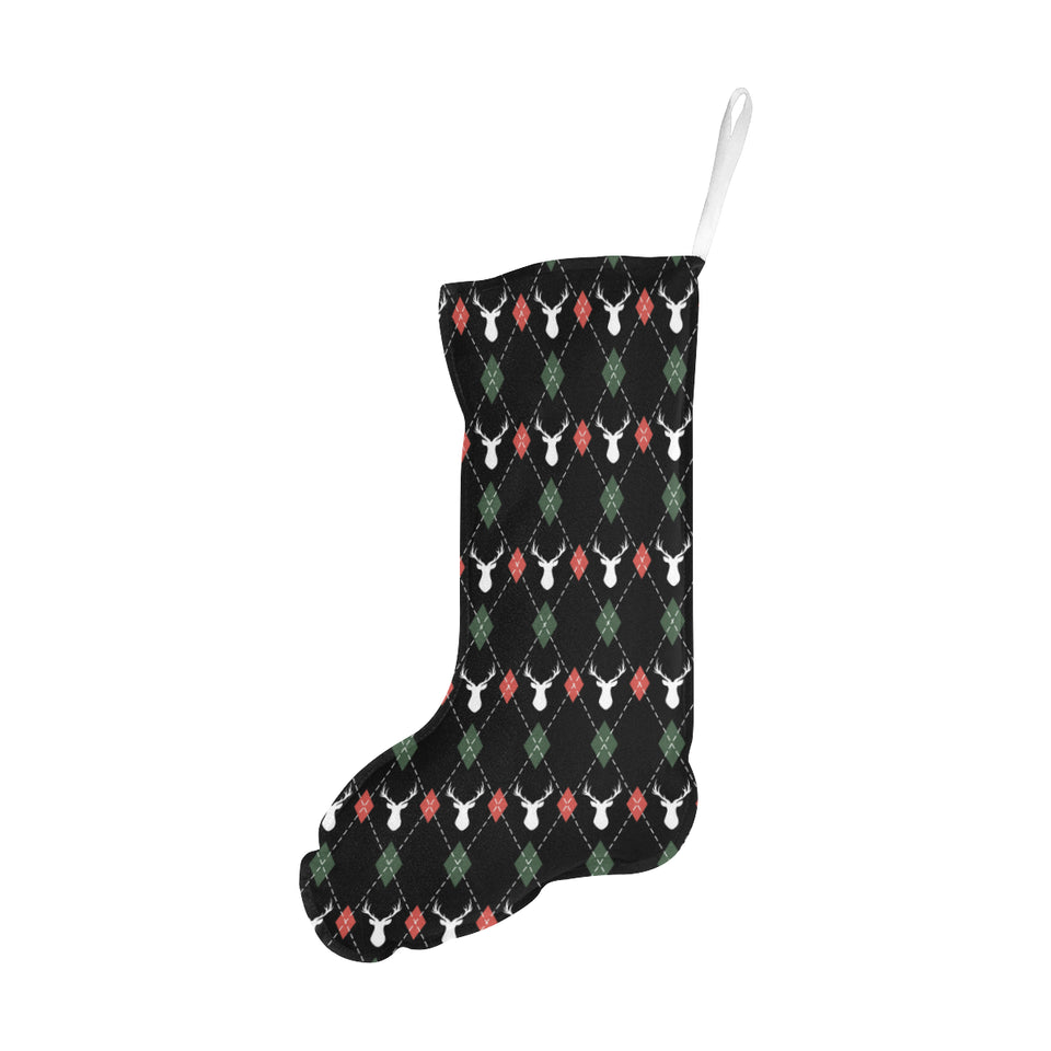 Deer Christmas new year pattern argyle Christmas Stocking