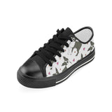 Boston terrier dog hearts vector pattern Kids' Boys' Girls' Low Top Canvas Shoes Black