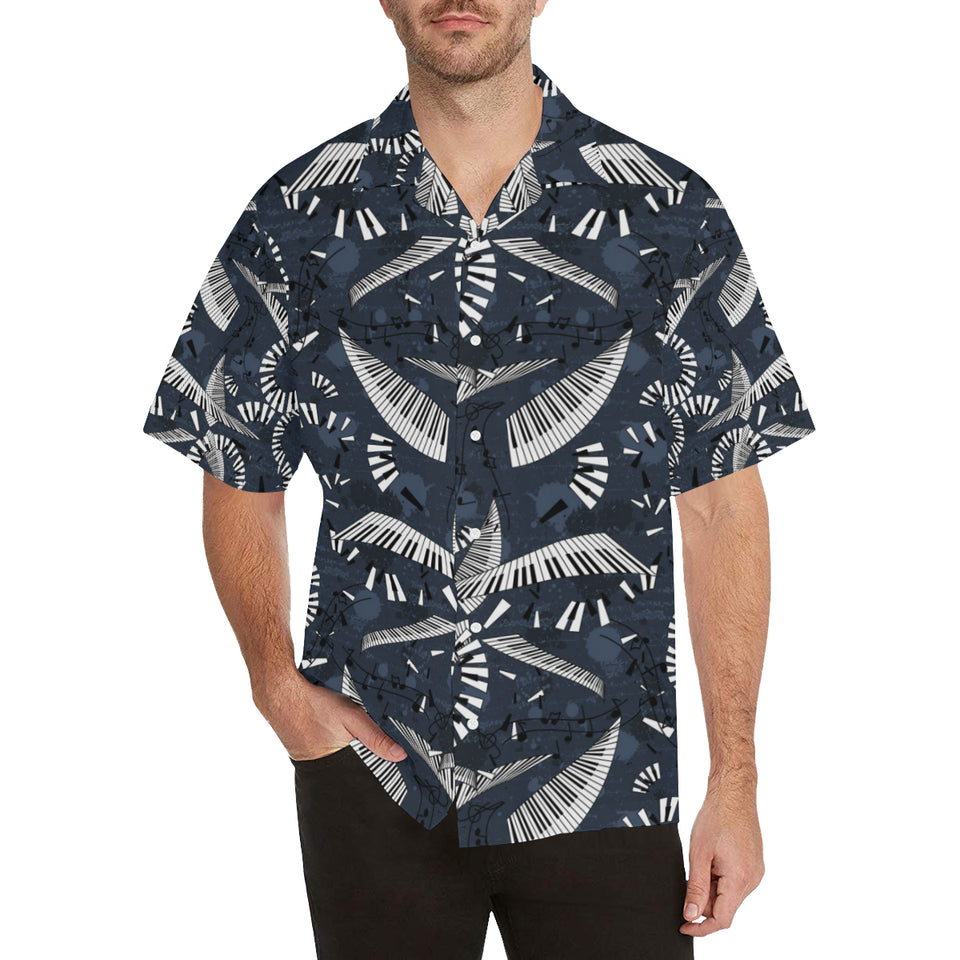 Piano Pattern Print Design 02 Men's All Over Print Hawaiian Shirt (Model T58)