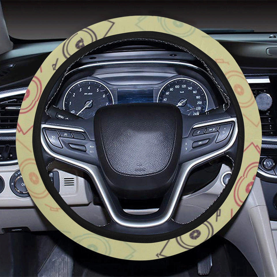 Camera Pattern Print Design 01 Car Steering Wheel Cover