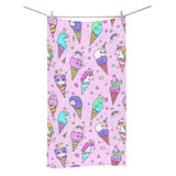 Cute ice cream cone animal pattern Bath Towel