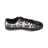 Cute ninja design pattern Men's Low Top Canvas Shoes Black