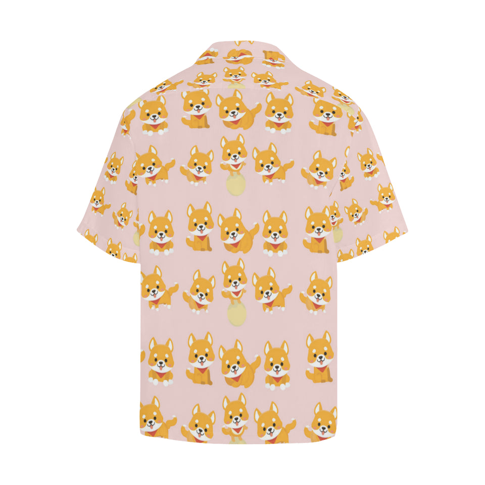 Cute shiba inu dog pattern Men's All Over Print Hawaiian Shirt