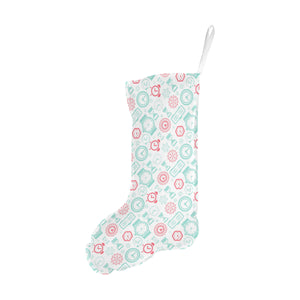Clock time pattern blackground Christmas Stocking