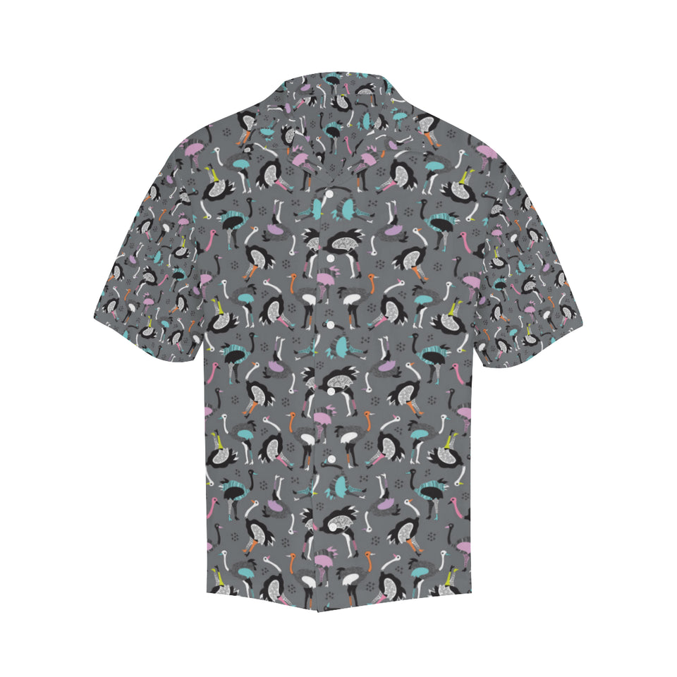 Ostrich Pattern Print Design 01 Men's All Over Print Hawaiian Shirt (Model T58)