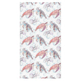 Watercolor sea turtle jellyfish pattern Bath Towel