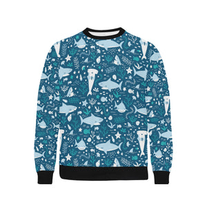Cute shark pattern Men's Crew Neck Sweatshirt