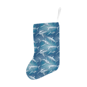 Shark hand drawn Christmas Stocking