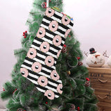 Donuts pink icing striped pattern Christmas Stocking