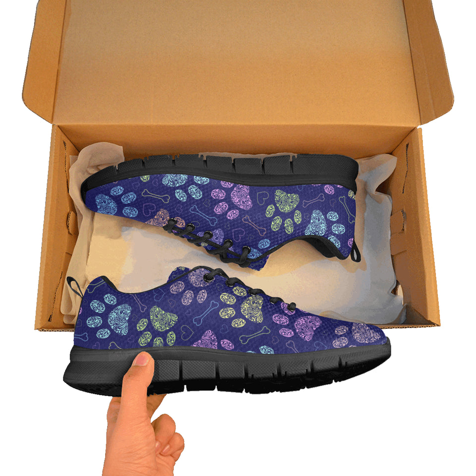 Dog Paws Pattern Print Design 02 Men's Breathable Sneakers ( Model 055)