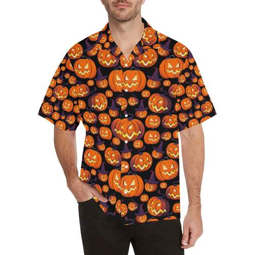 Halloween Pumpkin pattern Men's All Over Print Hawaiian Shirt