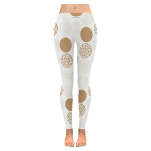 Gold Texture mushroom pattern Women's Legging Fulfilled In US