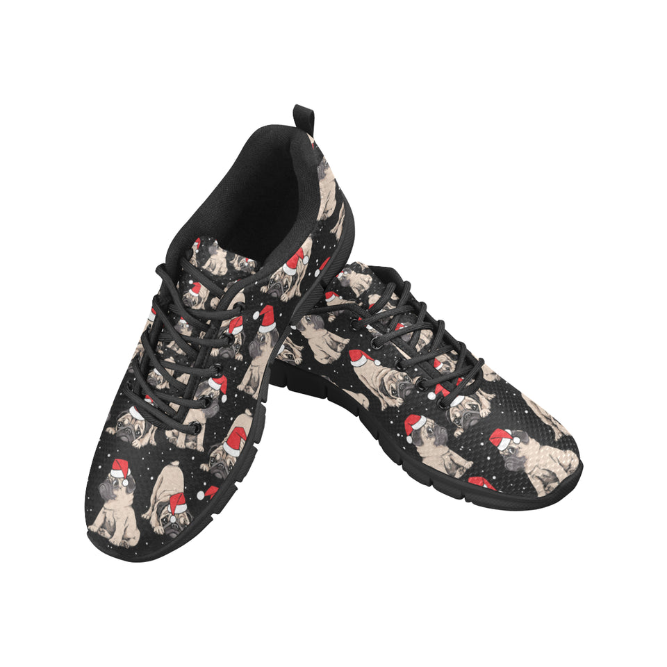 Christmas Pugs Santa_s red cap pattern Men's Sneaker Shoes