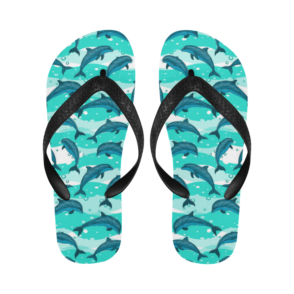 Dolphin sea pattern Unisex Flip Flops