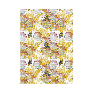 Cool Bee honeycomb leaves pattern House Flag Garden Flag