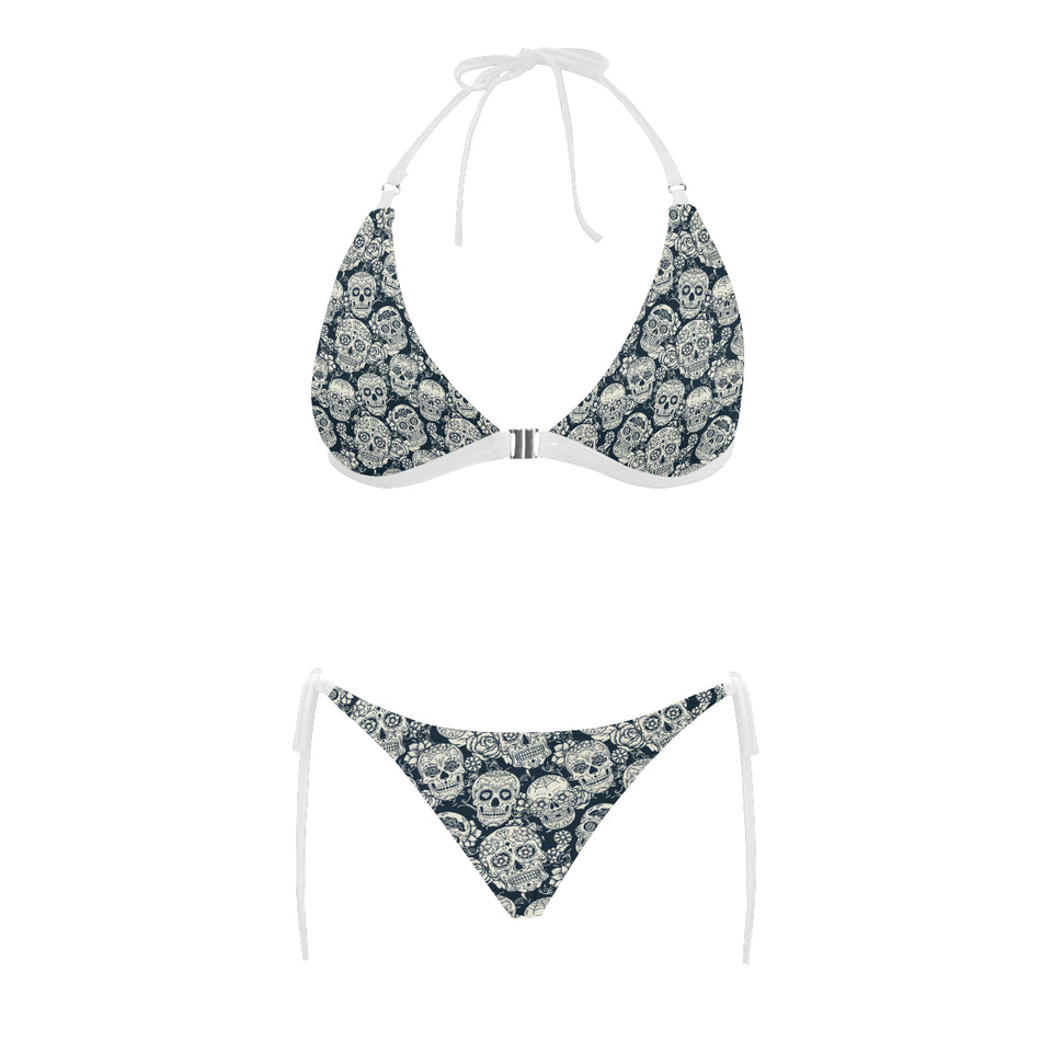 Sugar skull black white pattern Sexy Bikinis Two-Piece Swimsuits