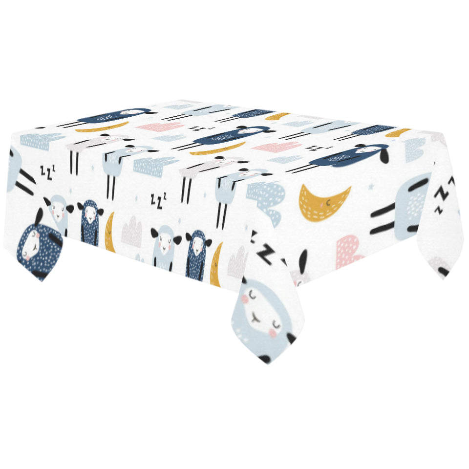 Cute sleeping sheep moon cloud pattern Tablecloth