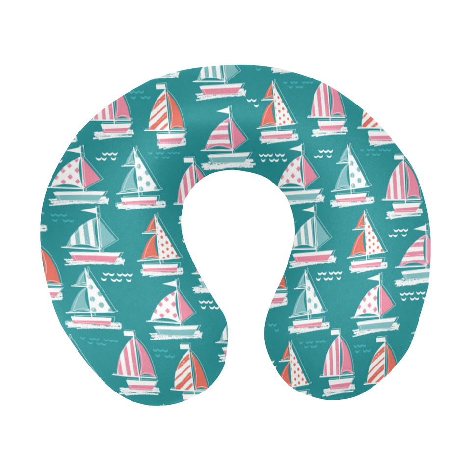 Cute sailboat pattern U-Shaped Travel Neck Pillow