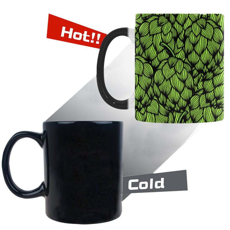 Green hop pattern Morphing Mug Heat Changing Mug