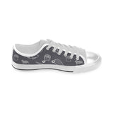 sushi pattern black background Men's Low Top Shoes White