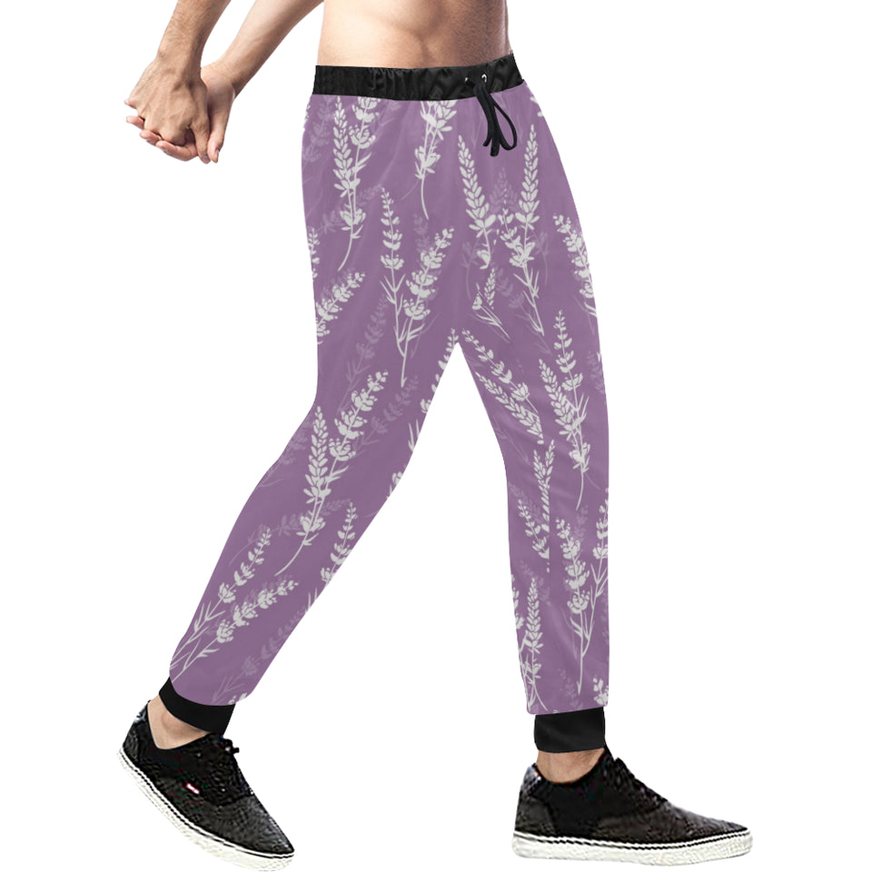 Lavender flowers purple pattern Unisex Casual Sweatpants