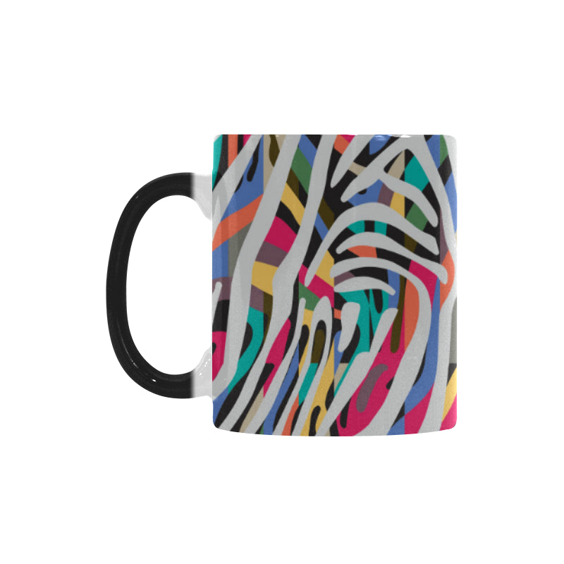 Colorful zebra skin pattern Morphing Mug Heat Changing Mug