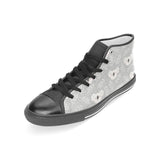 Cute koala leaves pattern Women's High Top Canvas Shoes Black