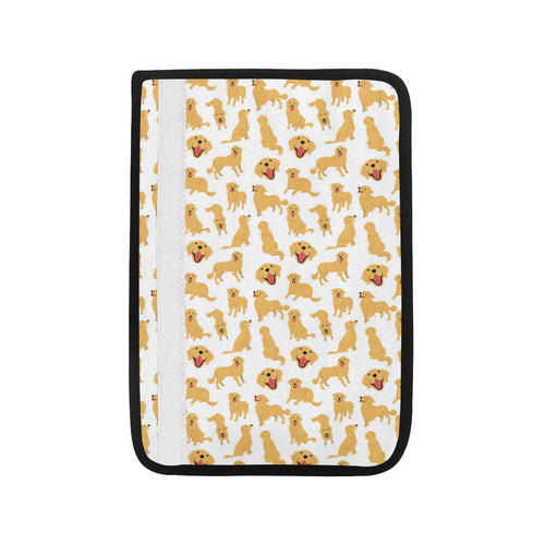 Golden Retriever Pattern Print Design 05 Car Seat Belt Cover