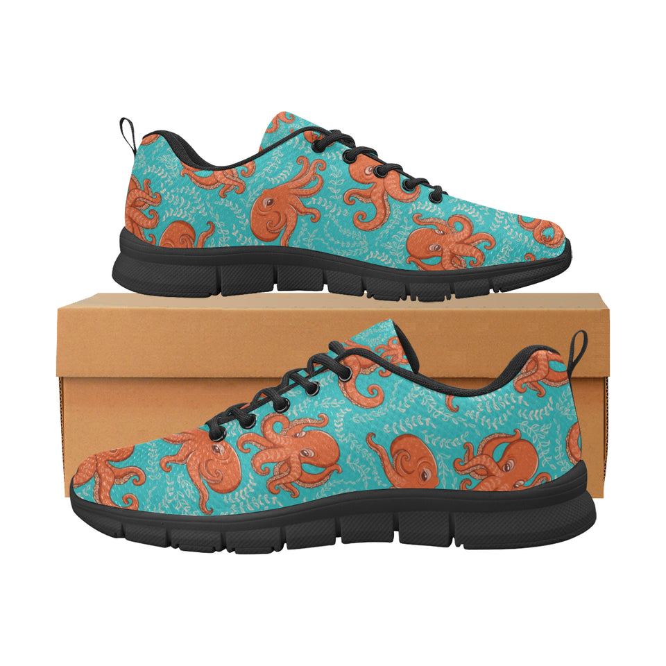 Octopus turquoise background Men's Sneaker Shoes
