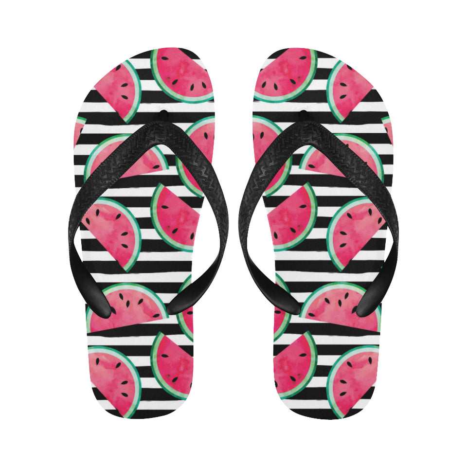 Watercolor paint textured watermelon pieces Unisex Flip Flops