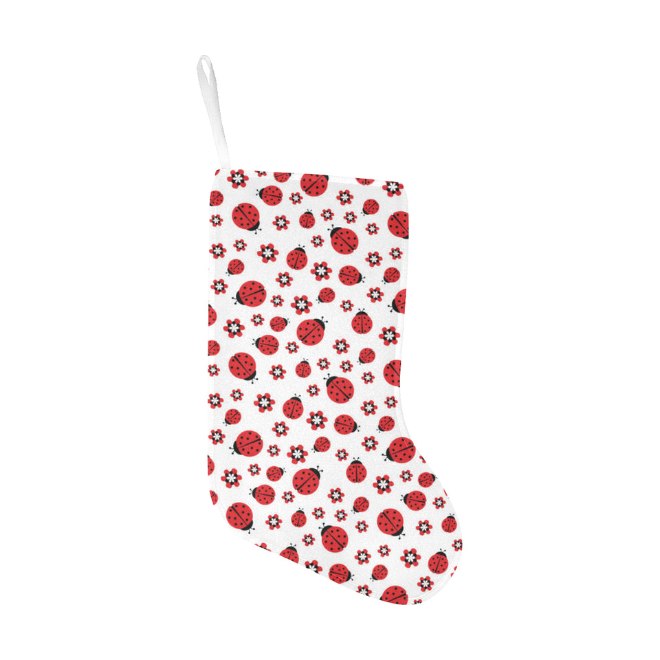 Ladybug Pattern Print Design 04 Christmas Stocking