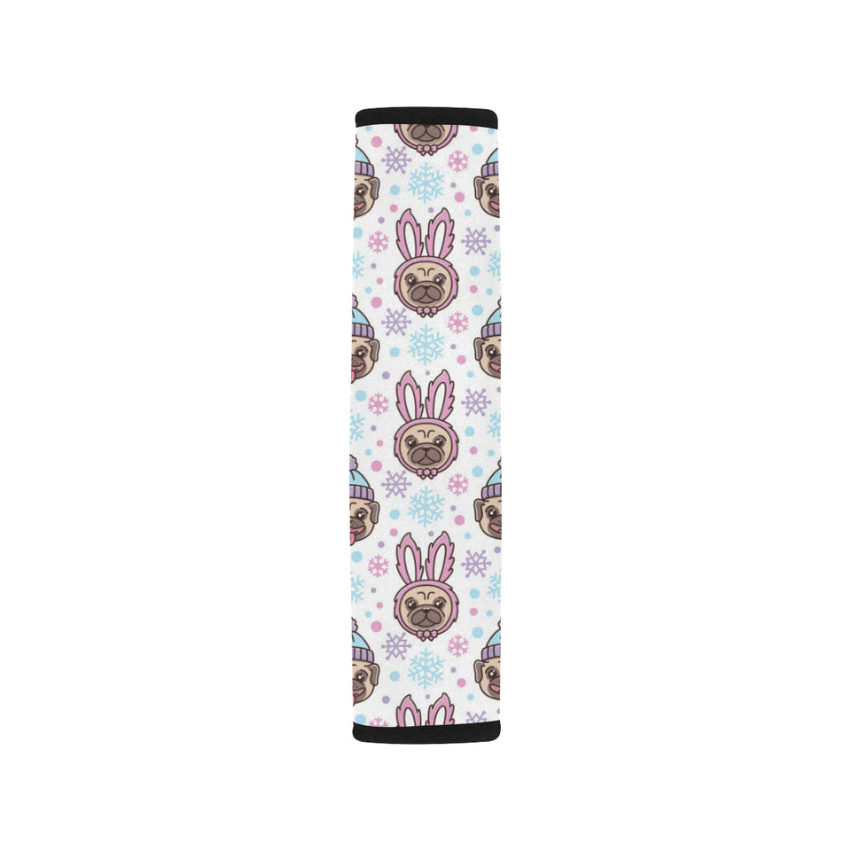 Cute pug hat rabbit costume pattern Car Seat Belt Cover