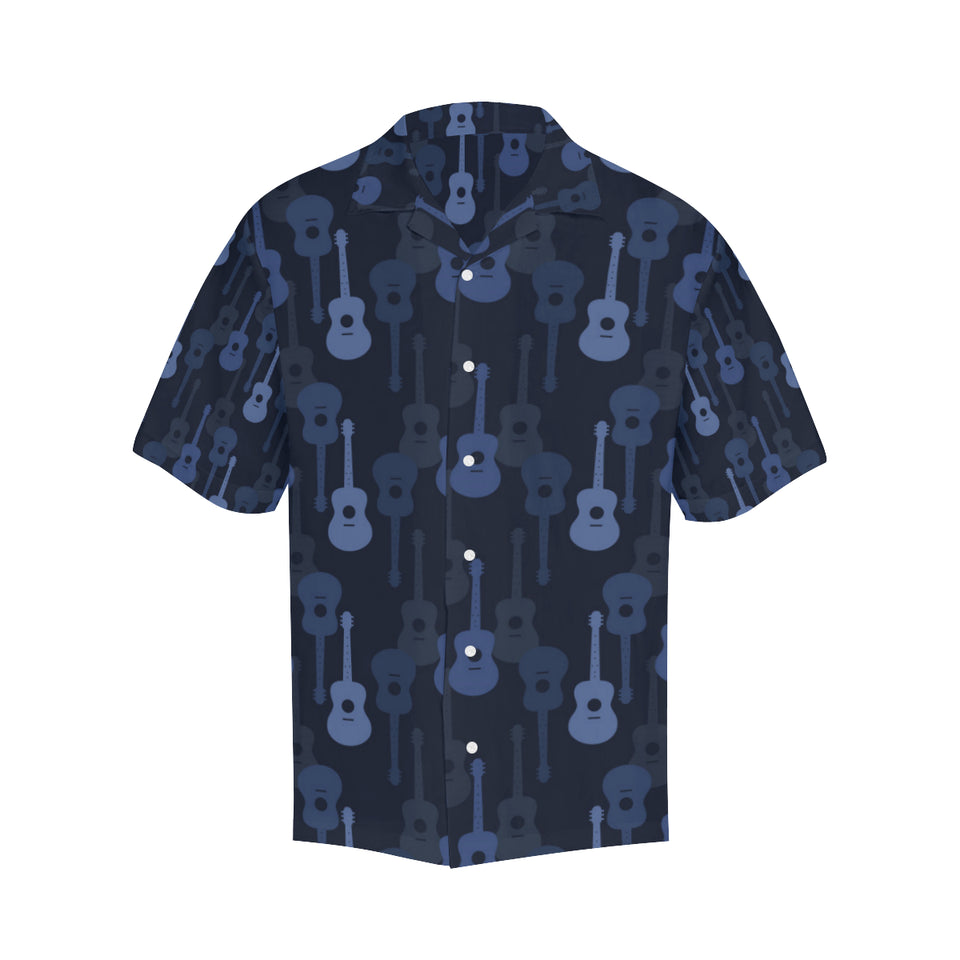 Blue Theme guitar pattern Men's All Over Print Hawaiian Shirt